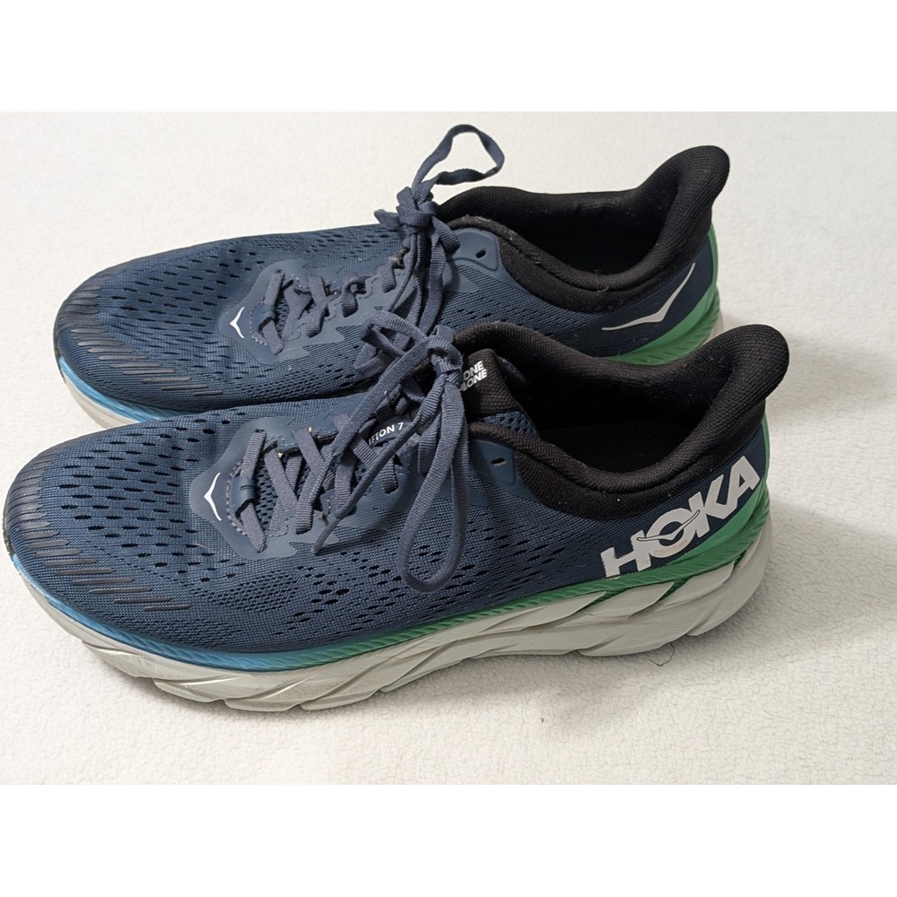 HOKA One One Clifton 8 Moonlit Ocean Navy Blue Running Shoes Men"s 11 Trainers